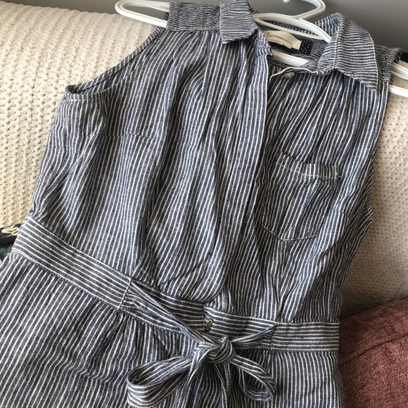 Anthropologie Pin Stripe Sleeveless Romper - Picture 3 of 3